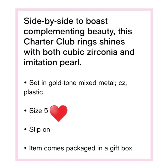 Zirconia & Faux Pearl‎ ring, Size 5 - Picture 4 of 4